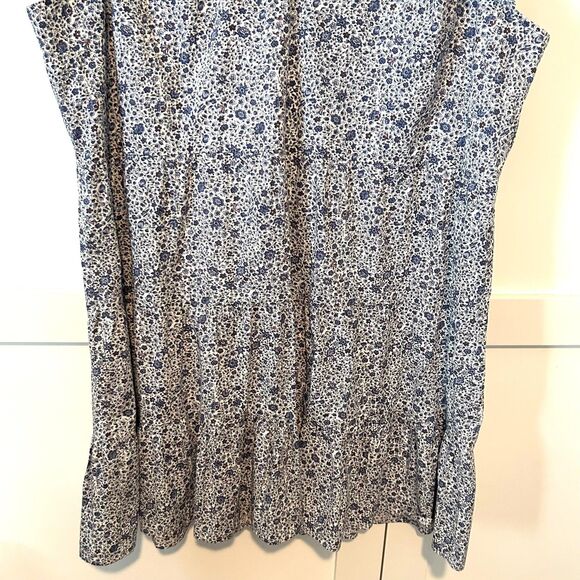 NWT Lane Bryant White and‎ Blue Cotton Floral Dress in Size 24 - Picture 4 of 11